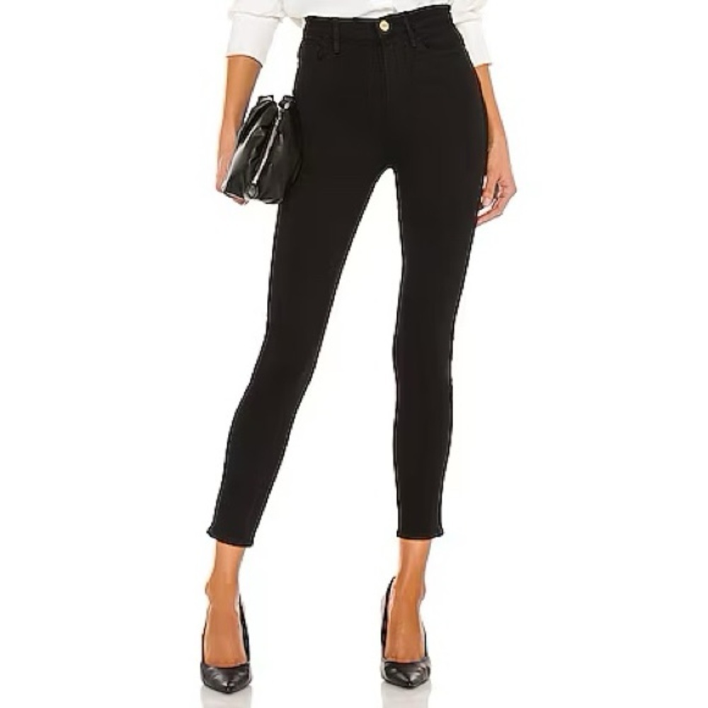 Frame Ali High Rise Cigarette Ultra High-Rise Skinny Fit in Black
